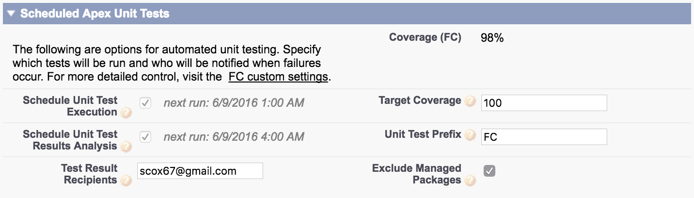 FC Test Scheduling